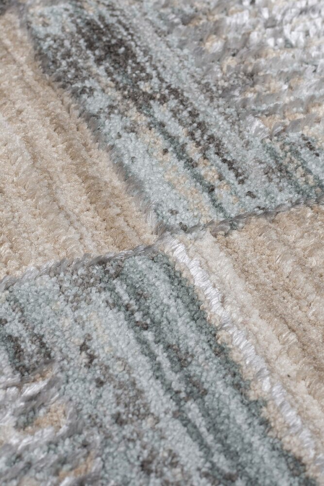 Modern Niedrigflor-Teppich - Evelyn Blocked - Grau/Beige/Blau Modern Niedrigflor-Teppich - Evelyn Blocked - Grau/Beige/Blau