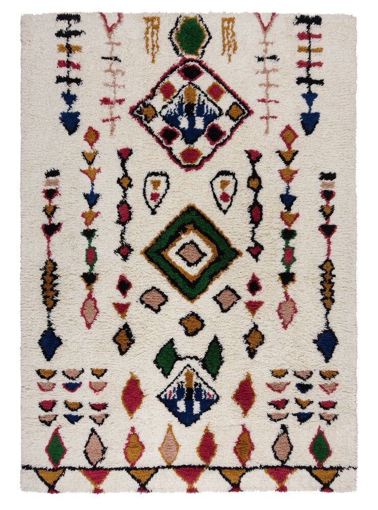 Hochflorteppich - Berber Design Fes - 100% Wolle - Shaggy - Multi Hochflorteppich - Berber Design Fes - 100% Wolle - Shaggy - Multi