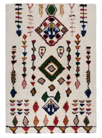 Hochflorteppich - Berber Design Fes - 100% Wolle - Shaggy - Multi Hochflorteppich - Berber Design Fes - 100% Wolle - Shaggy - Multi