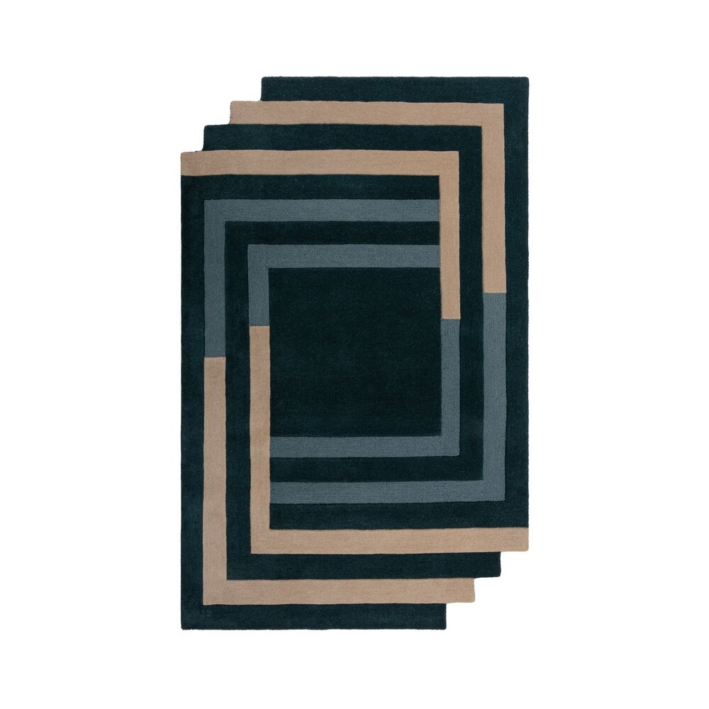 Abstrakter Teppich - Labyrinth Blau