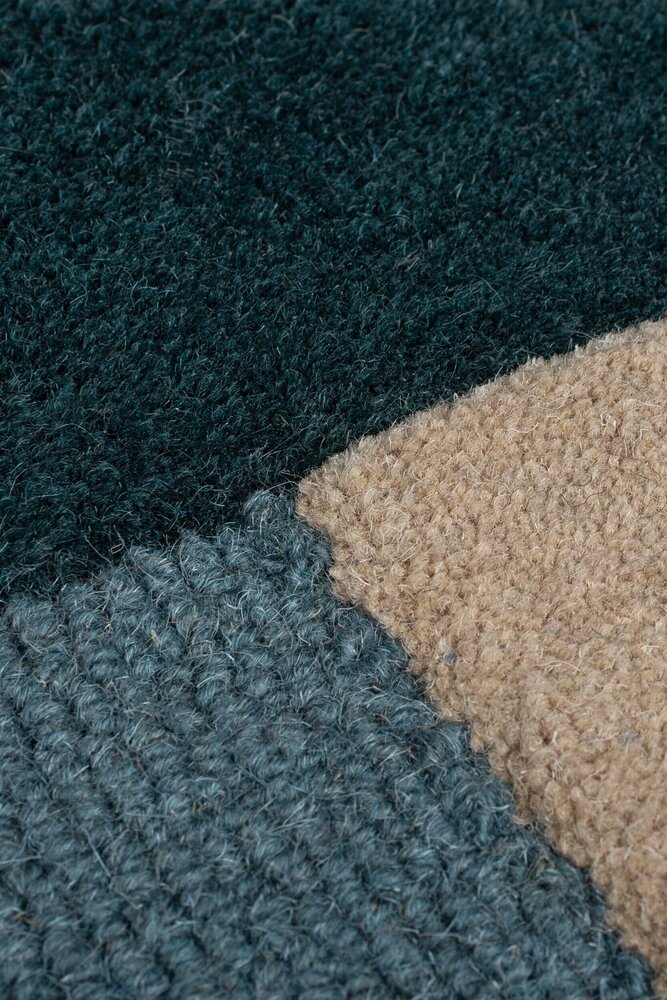 Abstrakter Teppich - Labyrinth Blau