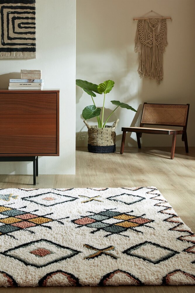 Hochflorteppich - Berber Design Midar - 100% Wolle - Shaggy - Multi Hochflorteppich - Berber Design Midar - 100% Wolle - Shaggy - Multi