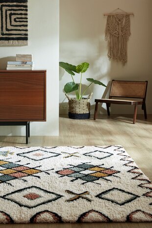 Hochflorteppich - Berber Design Midar - 100% Wolle - Shaggy - Multi Hochflorteppich - Berber Design Midar - 100% Wolle - Shaggy - Multi