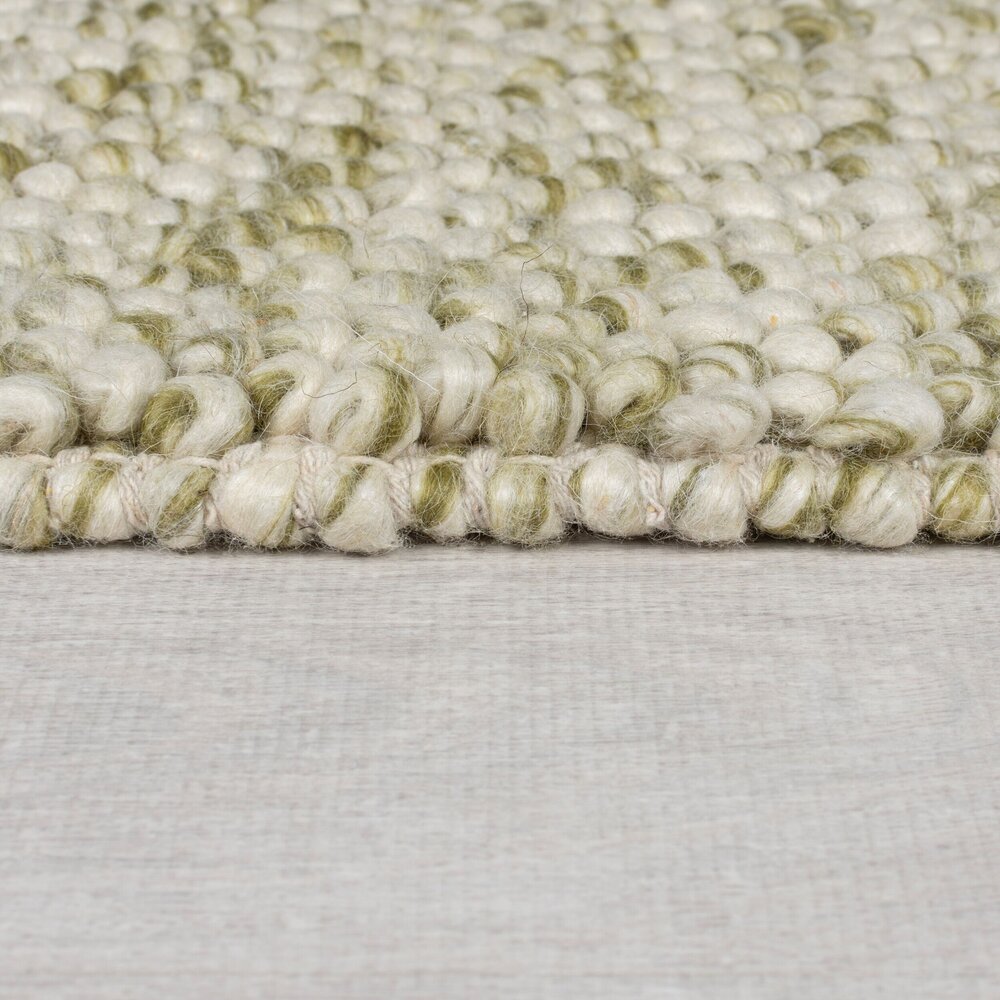 Mineralien Uni-Teppich - Kurzflor - Wolle - Polka dot Modern - Grün Mineralien Uni-Teppich - Kurzflor - Wolle - Polka dot Modern - Grün