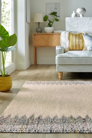 Mineralien Uni-Teppich - Kurzflor - Wolle - Kugeln Rahmen Modern - Schwarz / Weiß Mineralien Uni-Teppich - Kurzflor - Wolle - Kugeln Rahmen Modern - Schwarz / Weiß