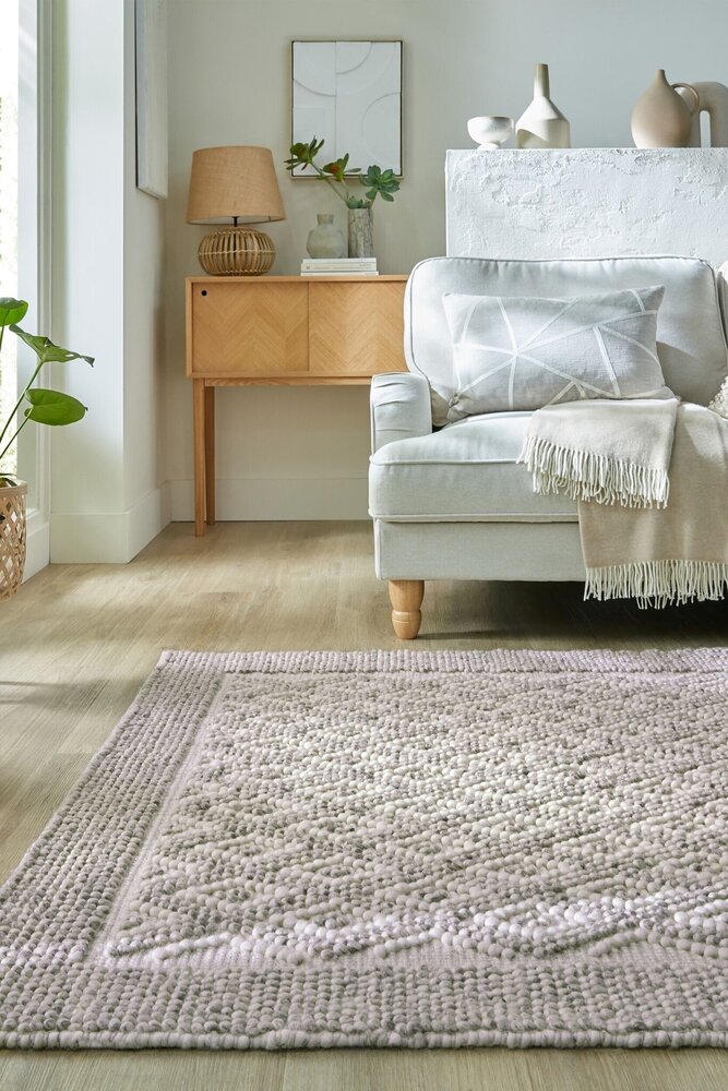 Mineralien Diamant-Teppich - Kurzflor - Wolle - Ball Designer Modern - Grau Mineralien Diamant-Teppich - Kurzflor - Wolle - Ball Designer Modern - Grau