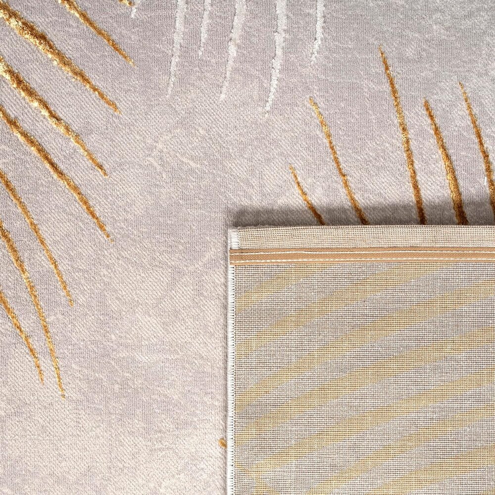 Teppich Modern -  Evora Leaves Grau/Gold Teppich Modern -  Evora Leaves Grau/Gold