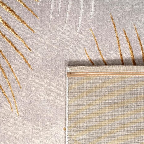 Teppich Modern -  Evora Leaves Grau/Gold Teppich Modern -  Evora Leaves Grau/Gold