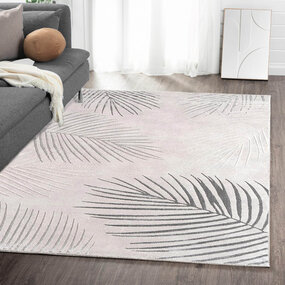 Teppich Modern -  Evora Leaves Grau Teppich Modern -  Evora Leaves Grau