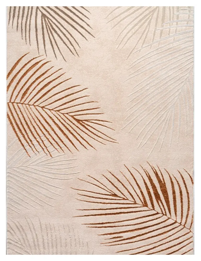 Teppich Modern -  Evora Leaves Beige/Terracotta Teppich Modern -  Evora Leaves Beige/Terracotta