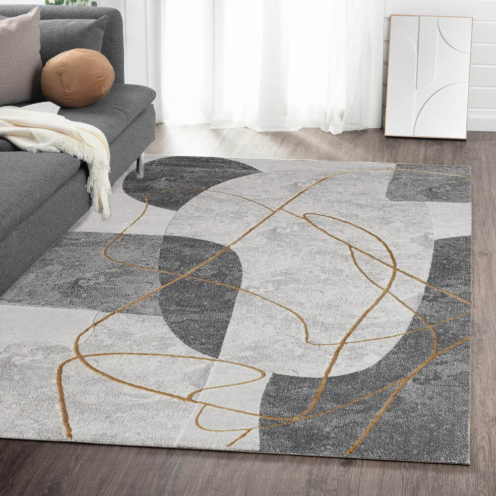 Teppich Modern -  Evora Grau/Gold Teppich Modern -  Evora Grau/Gold