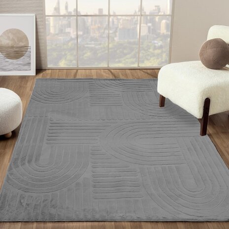 Japandi Teppich - Eve Grau