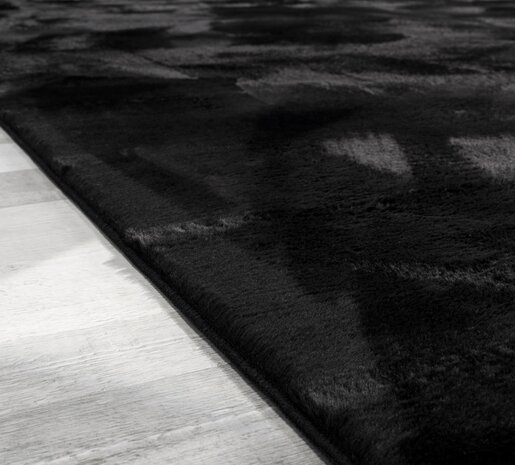 Waschbarer Teppich - Amalfi Schwarz Waschbarer Teppich - Amalfi Schwarz