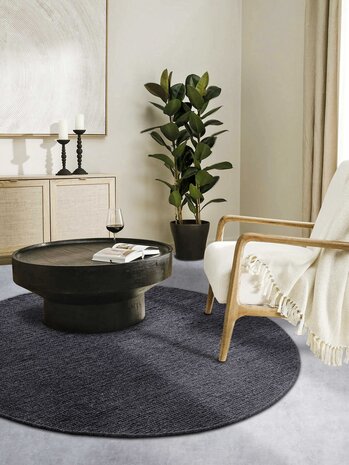 Runder Woll Teppich - Francois Anthrazit Runder Woll Teppich - Francois Anthrazit