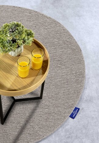 Runder Wollteppich - Francois Leinen/Beige Runder Wollteppich - Francois Leinen/Beige