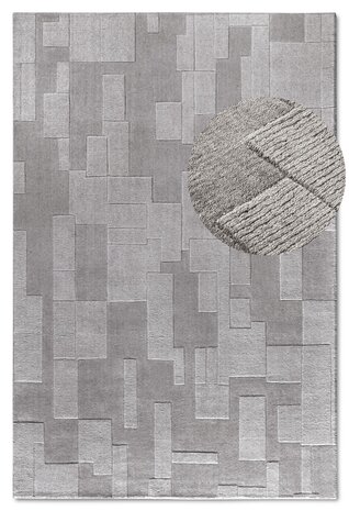 Wollteppich - Wilhelmine Grau Wollteppich - Wilhelmine Grau