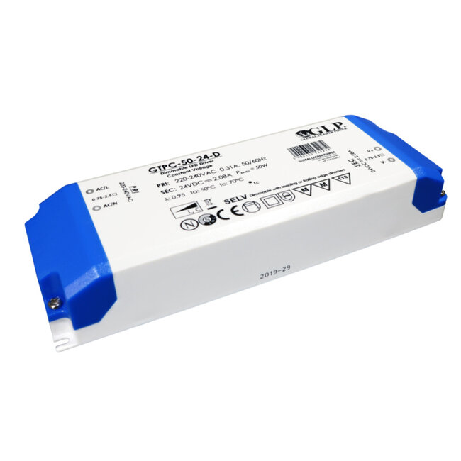 GLP GTPC-50-24-D Triac dimbare LED driver 50W/24V/0.5-2.08A IP20 5902135132272