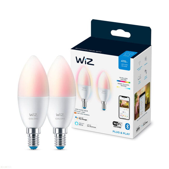 WiZ Wi-Fi BLE 40W C37 E14 922-965 RGB 8719514551275