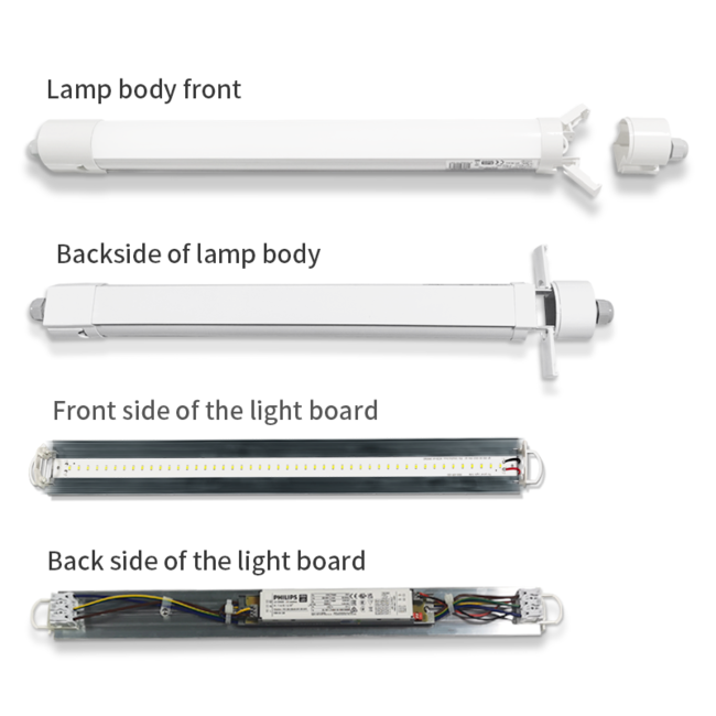TSONG LED Tri-P Injection IP65 18W 600mm 150 lm/W (doorvoerbedrading)