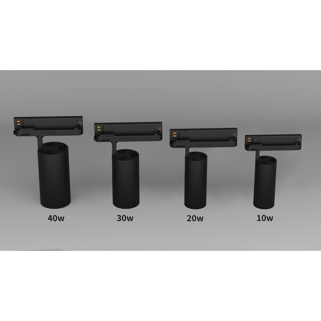 TSONG COB IP20 Tracklight LEDspot 10W CRI90 ZWART 36° PH Xitanium
