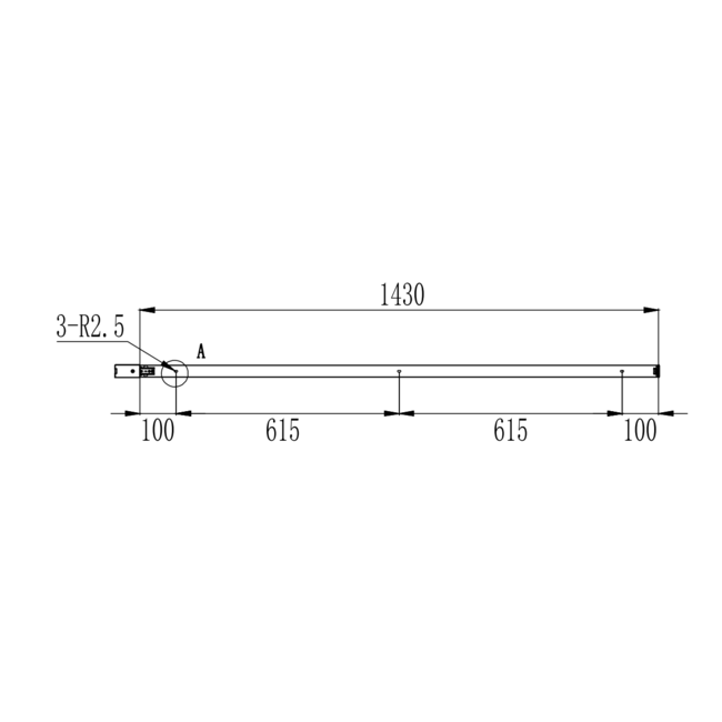 TSONG 1.5mtr spanningsfaserail 3-fase 4-draads IP20 WIT