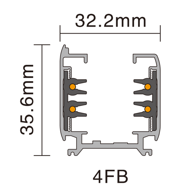 TSONG 1.5mtr spanningsfaserail 3-fase 4-draads IP20 ZWART