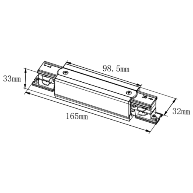 TSONG I-vorm koppelstuk t.b.v. spanningsrail 3-fase 4-draads
