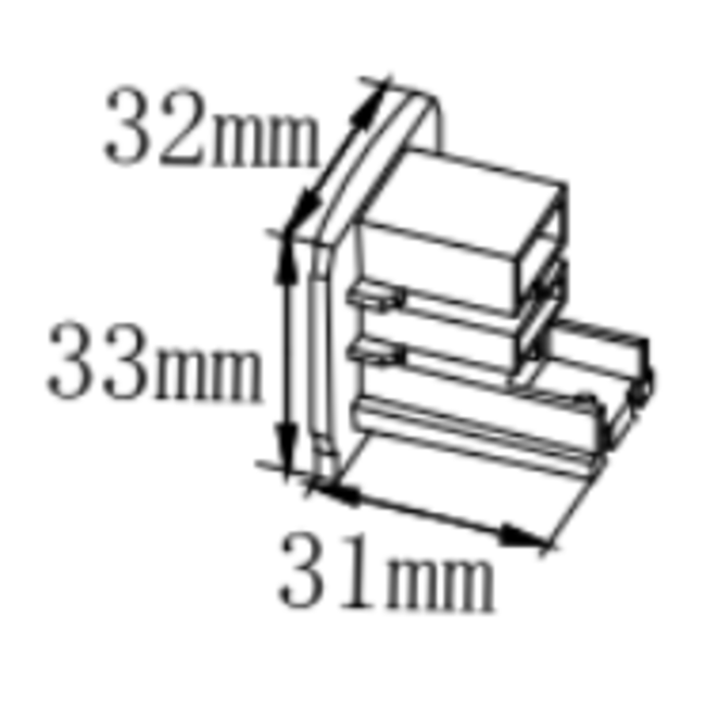 TSONG Eindkap t.b.v. spanningsrail 3-fase 4-draads