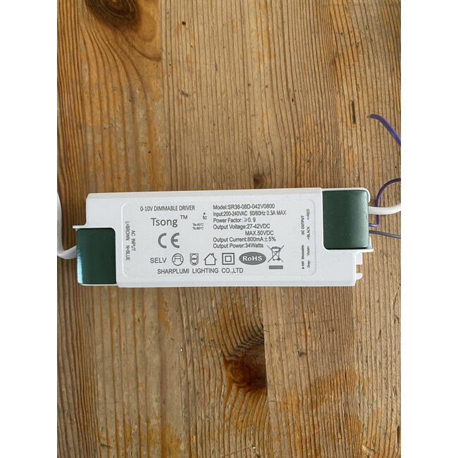 TSONG 1-10V Dimbare LED driver t.b.v. 300x1200mm 36W LED paneel