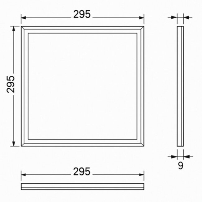 TSONG Sidelit LED paneel 300x300mm 18W 3000K IP41 wit 85Lm/W