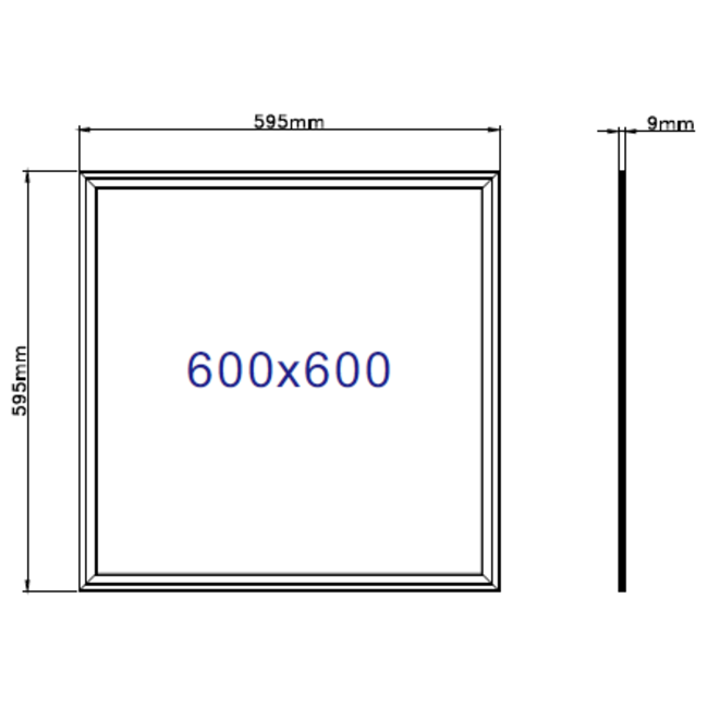 TSONG Sidelit LED paneel 600x600mm 36W RGBWW IP20 3600Lm+Controller