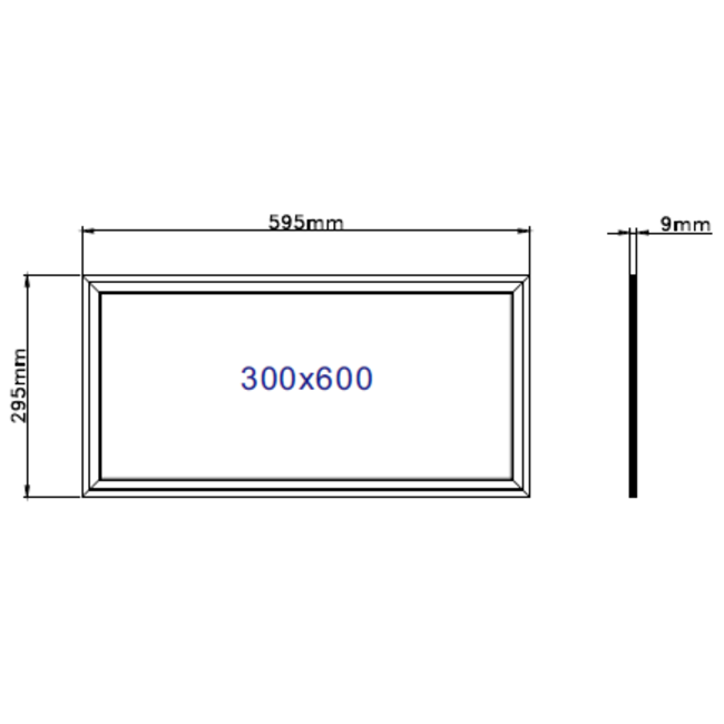 TSONG Sidelit LED paneel 300x600mm 24W 4000K IP41 wit 85Lm/W