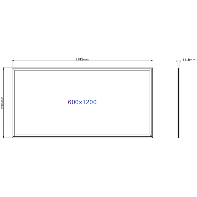 TSONG Sidelit LED paneel 600x1200mm 60W 6000K IP41 wit 120Lm/W