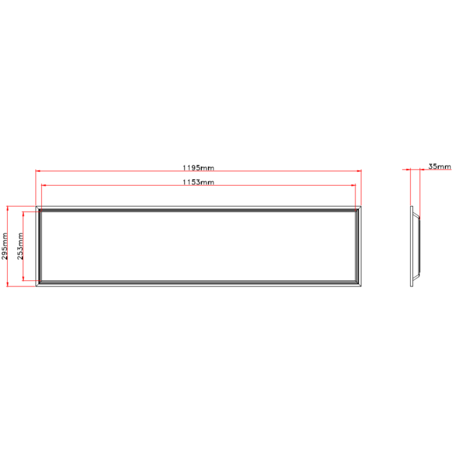TSONG Backlit LEDpaneel 300x1200mm 28W 4000K IP41 wit 140Lm/W UGR<19