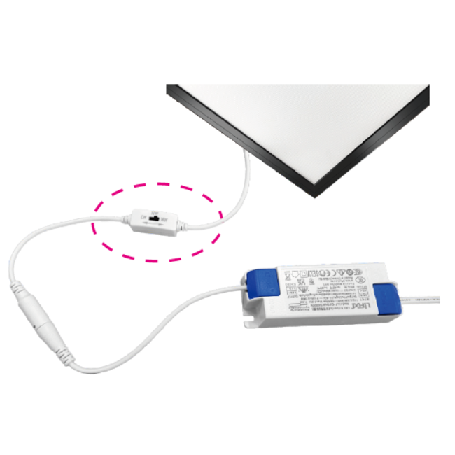 TSONG Backlit LEDpaneel 620x620mm 36W 3CCT CS IP41 zwart 140Lm/W