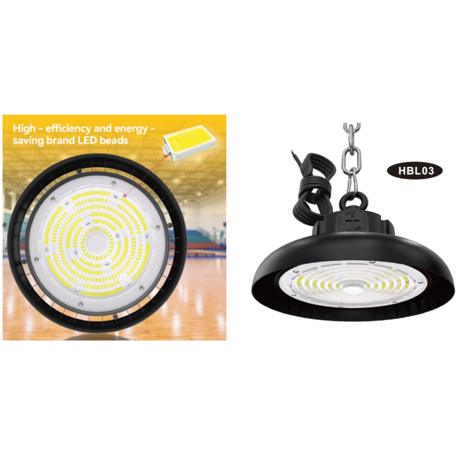 TSONG HBL03 LED UFO Highbay 100W 4000K IP65 DIM 1-10V PH DTC 210Lm/W