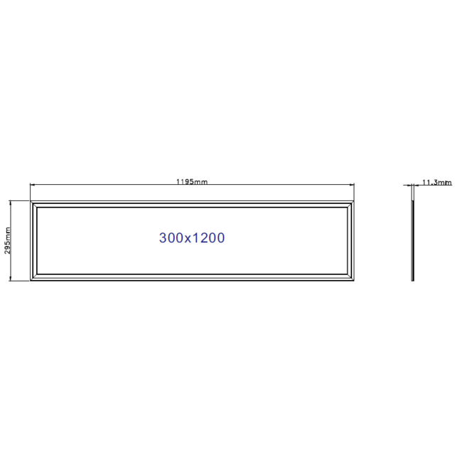 TSONG Sidelit LED paneel 300x1200mm 36W 4000K IP41 wit 120Lm/W