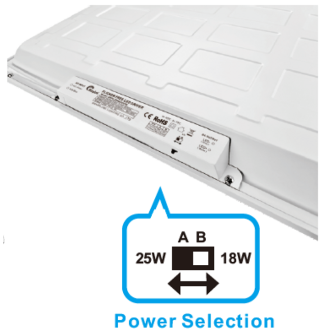 TSONG Backlit LED paneel 620x620mm 25W 6000K IP41 wit 200Lm/W