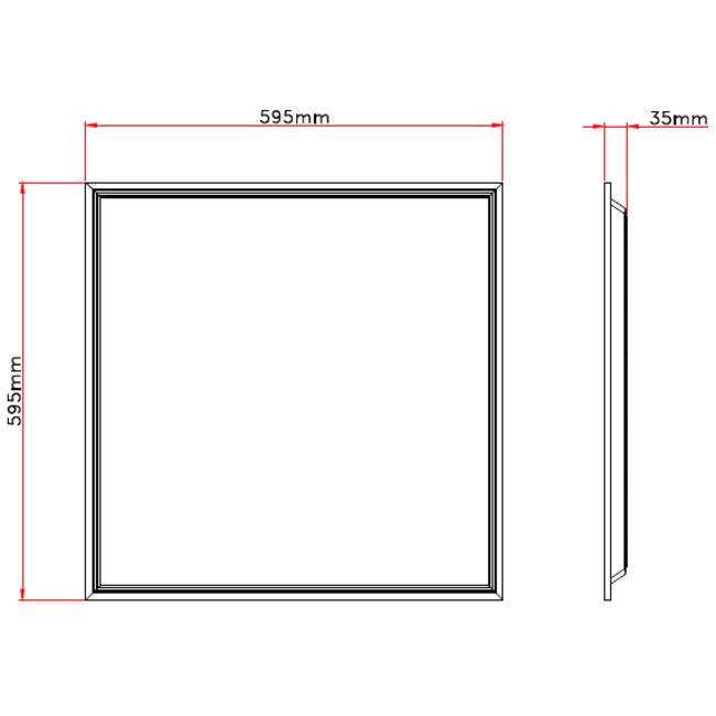 TSONG Backlit LED paneel 600x600mm 25W 5000K IP41 wit 200Lm/W