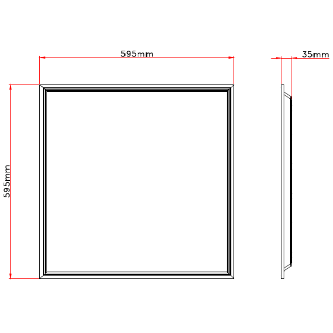 TSONG Backlit LED paneel 600x600mm 25W 4000K IP41 wit 200Lm/W UGR<19