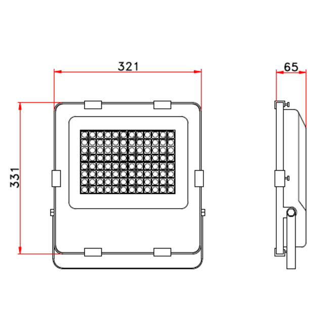 TSONG IP66 LED Floodlight 150W 3000K zwart 140Lm/W 21.000 Lumen