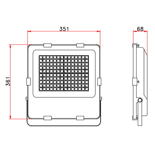 TSONG IP66 LED Floodlight 200W 3000K BL PH Xitanium driver 140Lm/W
