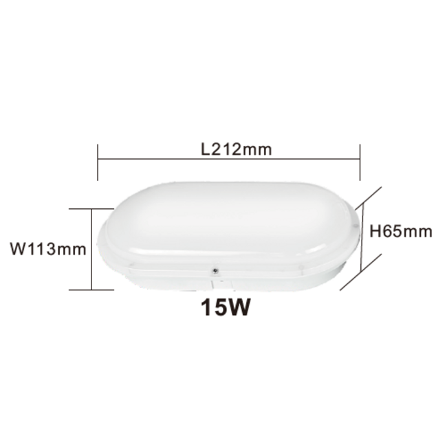 TSONG LED IP66 Bulkhead 15W 3000K (DOB) 1500Lumen L212*B113*H65mm