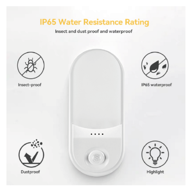 TSONG LED IP66 Bulkhead 15W 6000K (SENSOR) 1650Lumen 225*99*55mm