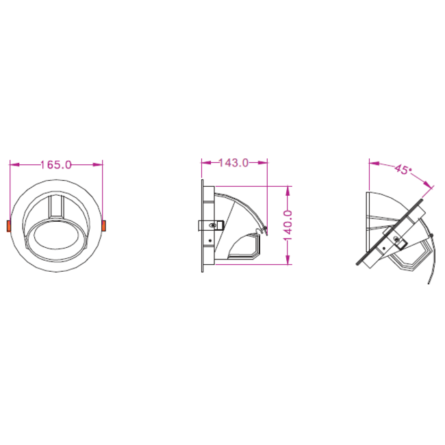TSONG COB IP20 LEDspot 30W CRI80+ WIT 23° Ф165*H143mm Zaagmaat: 150-155mm 2550Lm