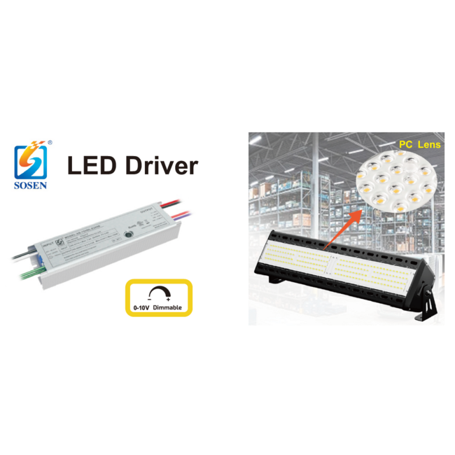 TSONG IP65 LED Linear Highbay 50W 150Lm/W 276mm 7.500Lm 0-10V DIM