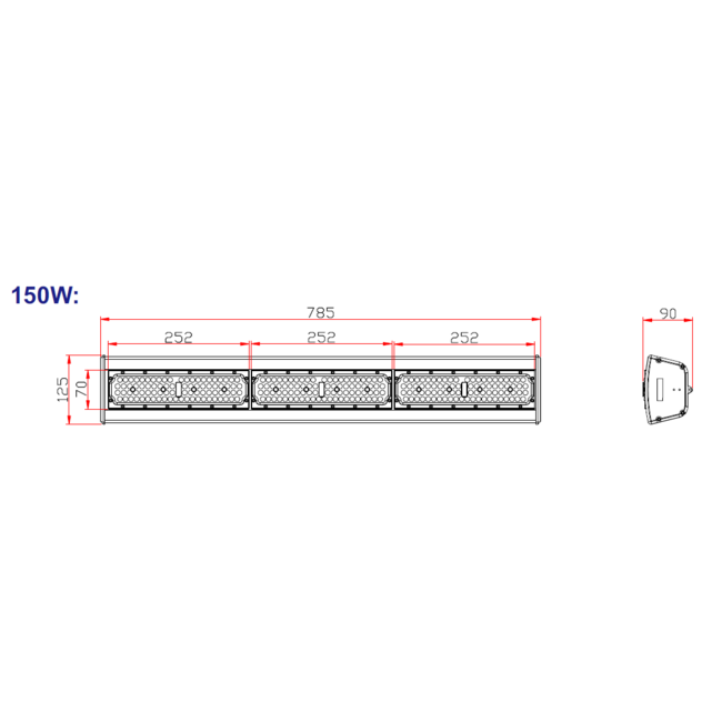 TSONG IP65 LED Linear Highbay 150W 150Lm/W 785mm 22.500Lm 0-10V DIM