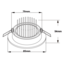TSONG Inbouw COB LEDspot 3W 2700K WIT 30° Ф85*H54mm Z-70mm 270Lm DIM