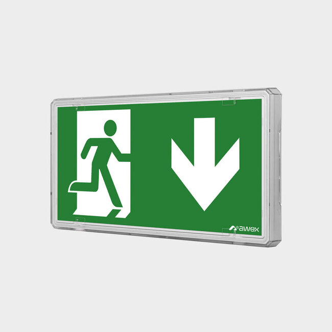 AWEX LED Noodverlichting EXIT M IP65 IK10 1-2W 6000K / 1-3H 25mtr.