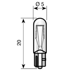 CHEAPLIGHTING T5 Wedge 5x20mm 24V 40mA C-2F 8714101047155 (10-pack)